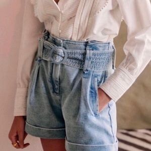 Sezane Rome shorts in Snow Blue